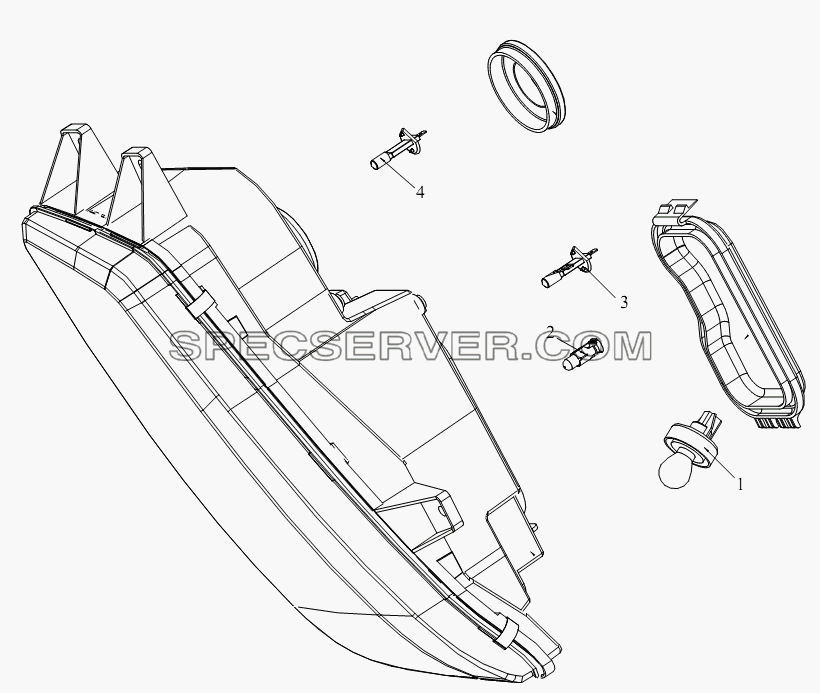 Передние фары для СА-3312 (P2K2LT4E) (список запасных частей)