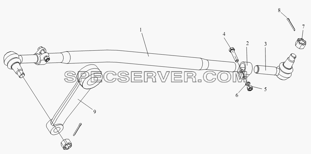Передний рулевой продольный рычаг для СА-4180 (P66K22A) (список запасных частей)