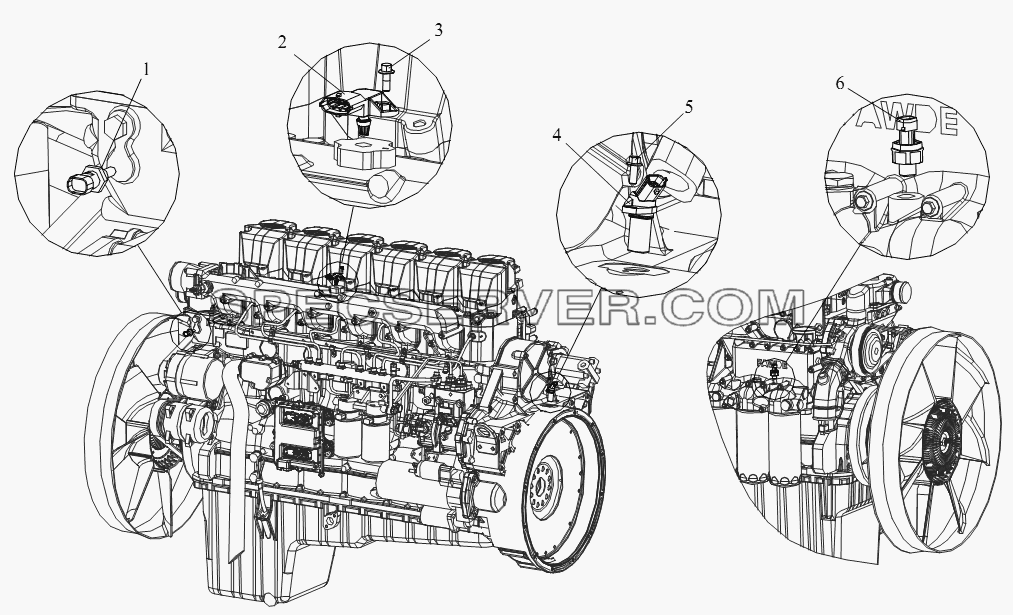 Датчик электроконтрольной системы для СА-4180 (P66K22A) (список запасных частей)
