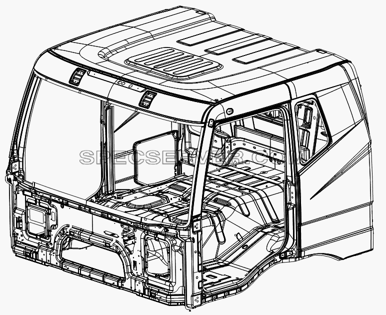 Сварочная кабина в сборе (плоская крышка) для СА-4180 (P66K22A) (список запасных частей)