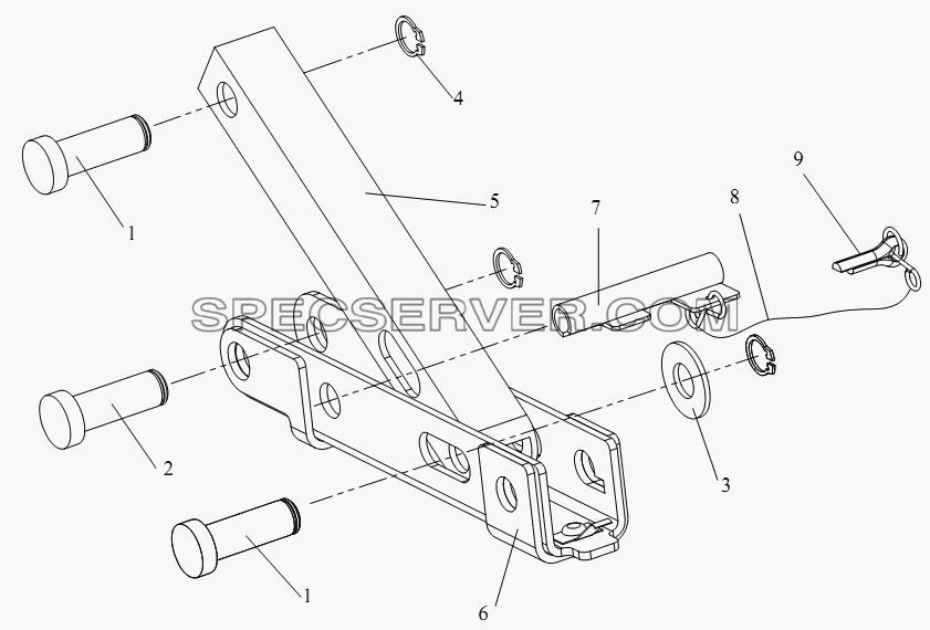 Гидравлический упорный механизм кабины (II) для СА-4180 (P66K22A) (список запасных частей)