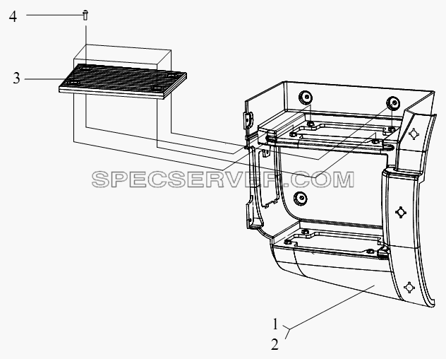 Ступенька и передний брызговик (I) для СА-4180 (P66K22A) (список запасных частей)