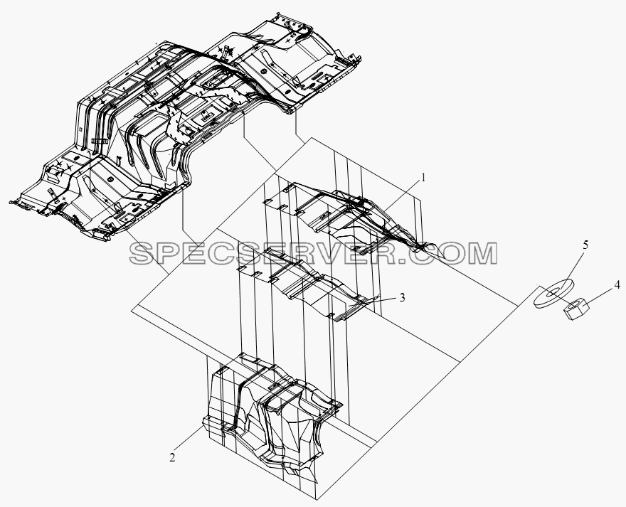 Теплоизоляционная прокладка пола для СА-4180 (P66K22A) (список запасных частей)