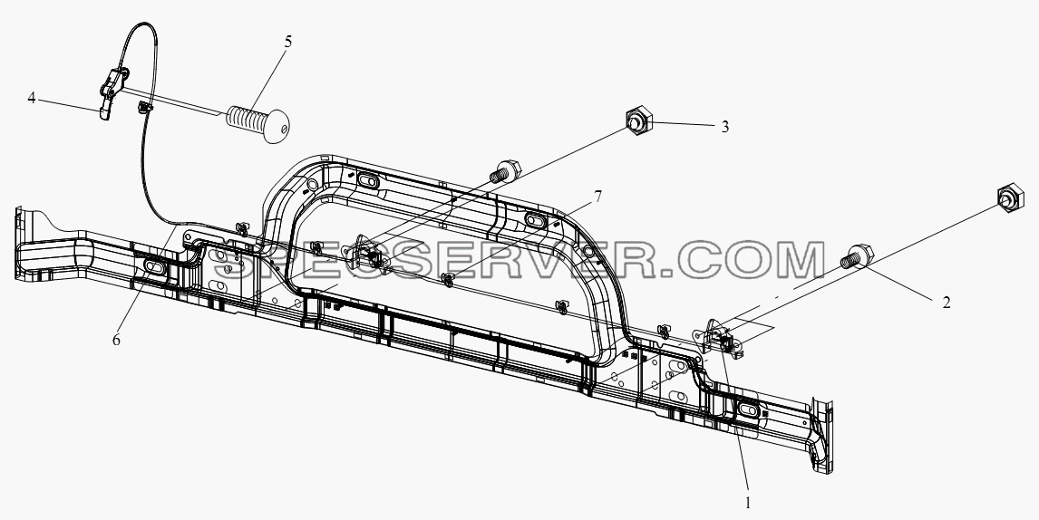 Замок передней обшивки и ручка открывания для СА-4180 (P66K22A) (список запасных частей)