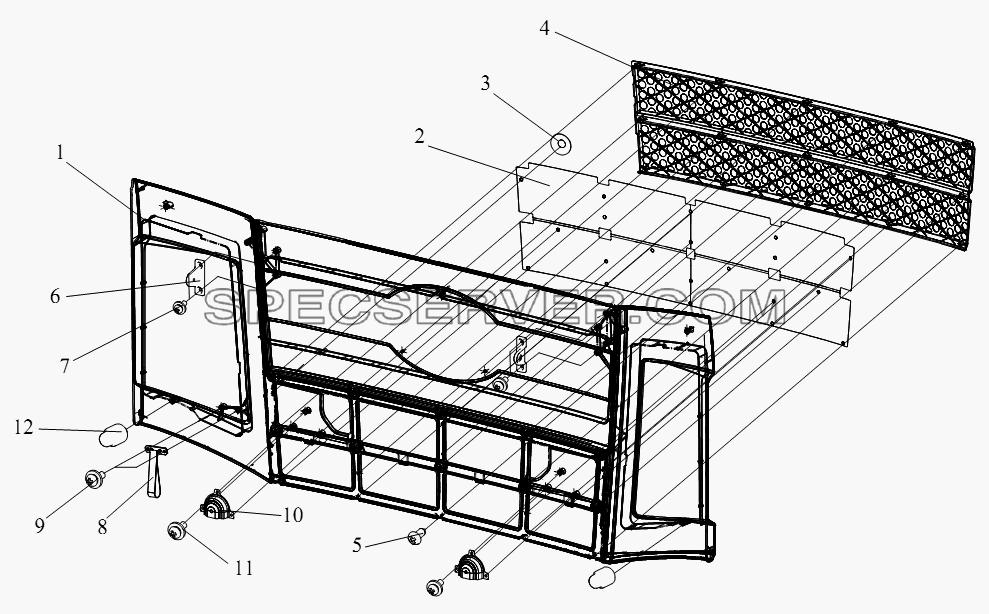 Наружная пластина передней обшивки для СА-4180 (P66K22A) (список запасных частей)