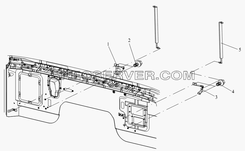 Воздушная пружина и стойка для СА-4180 (P66K22A) (список запасных частей)