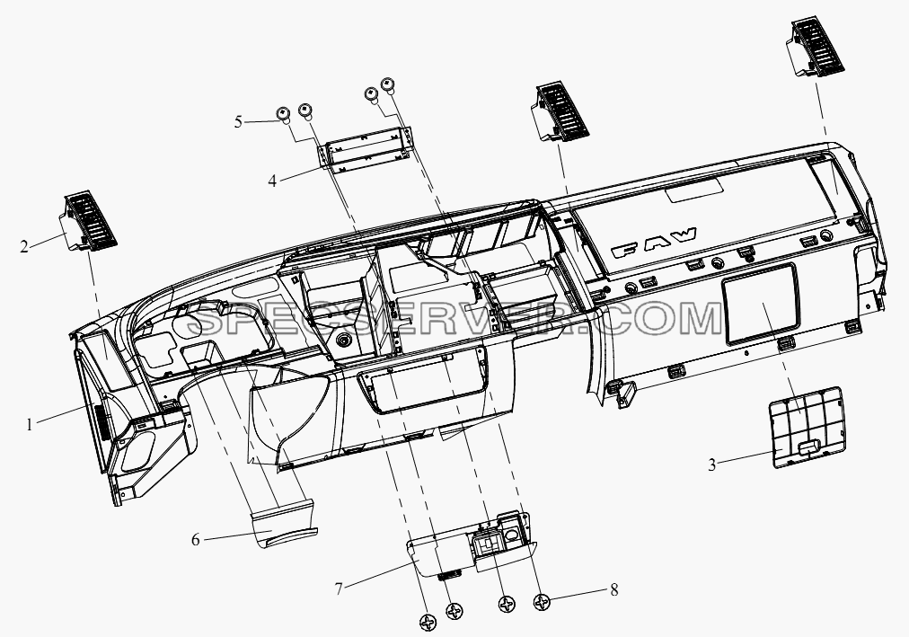 Приборная панель (II) для СА-4180 (P66K22A) (список запасных частей)