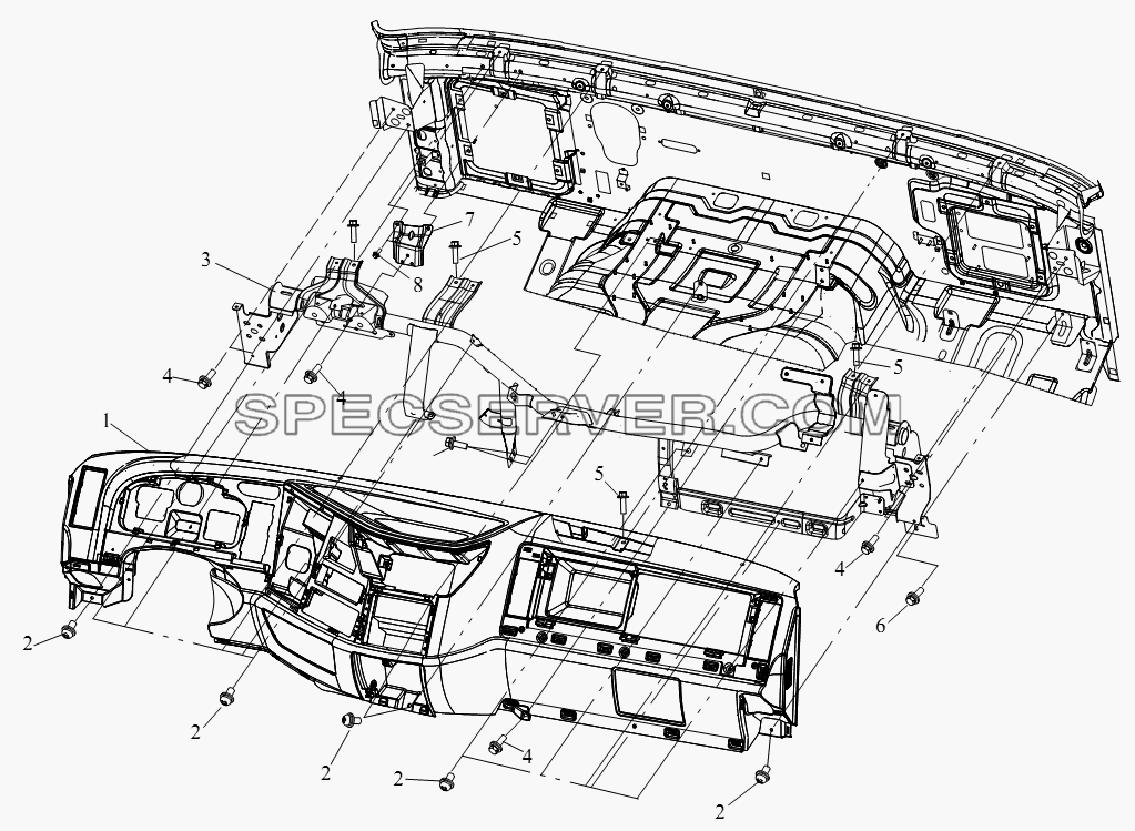 Приборная панель (V) для СА-4180 (P66K22A) (список запасных частей)