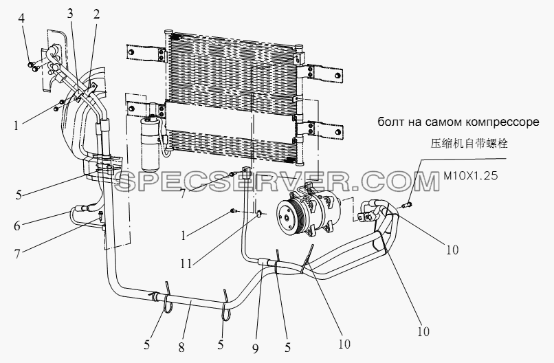 Фтортрубопровод для СА-4180 (P66K22A) (список запасных частей)