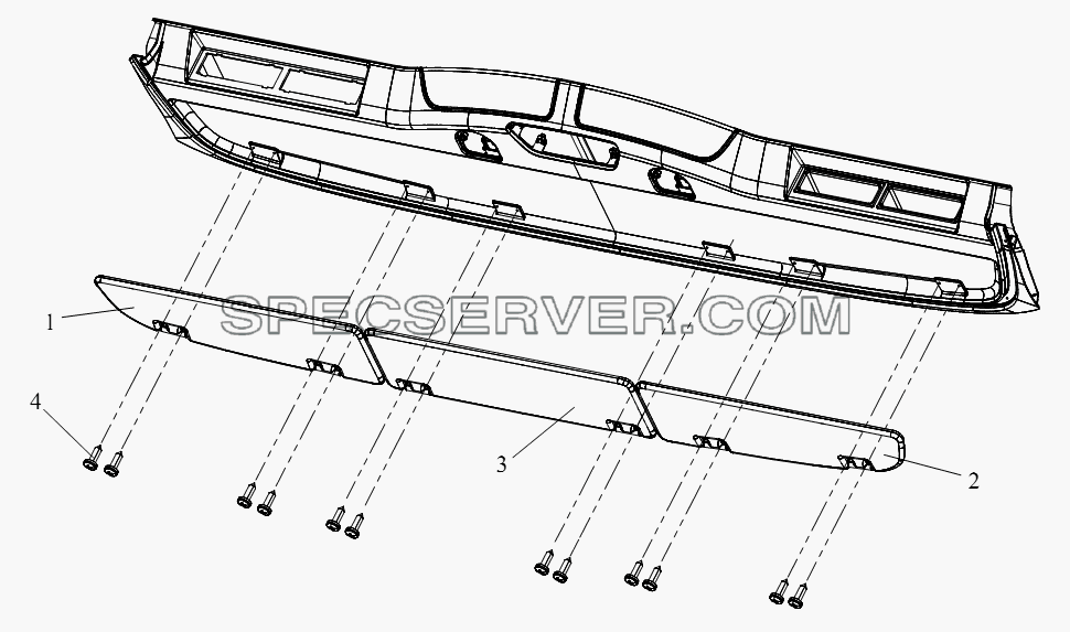 Передний противосолнечный козырек для СА-4180 (P66K22A) (список запасных частей)