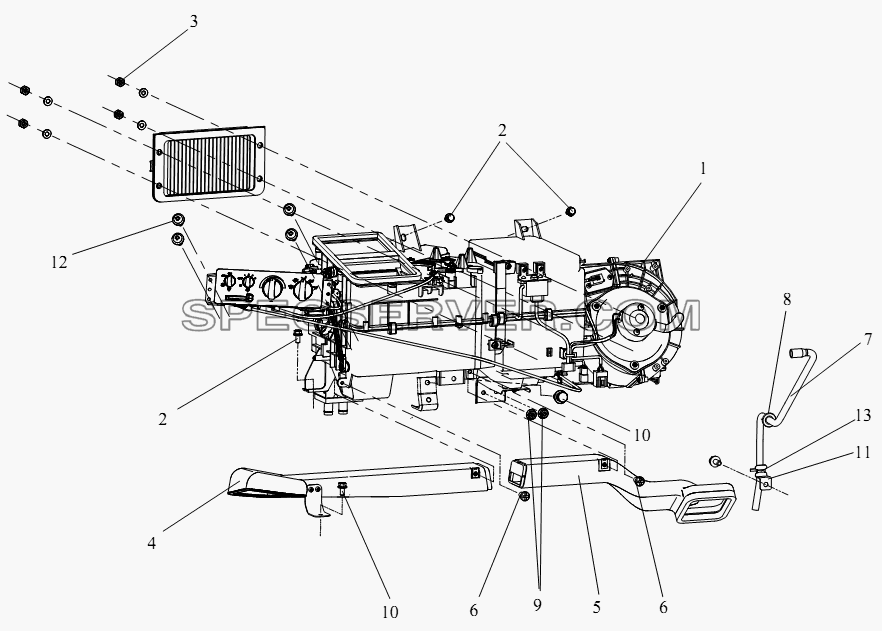 Кондиционерная установка для СА-4180 (P66K2A) (список запасных частей)