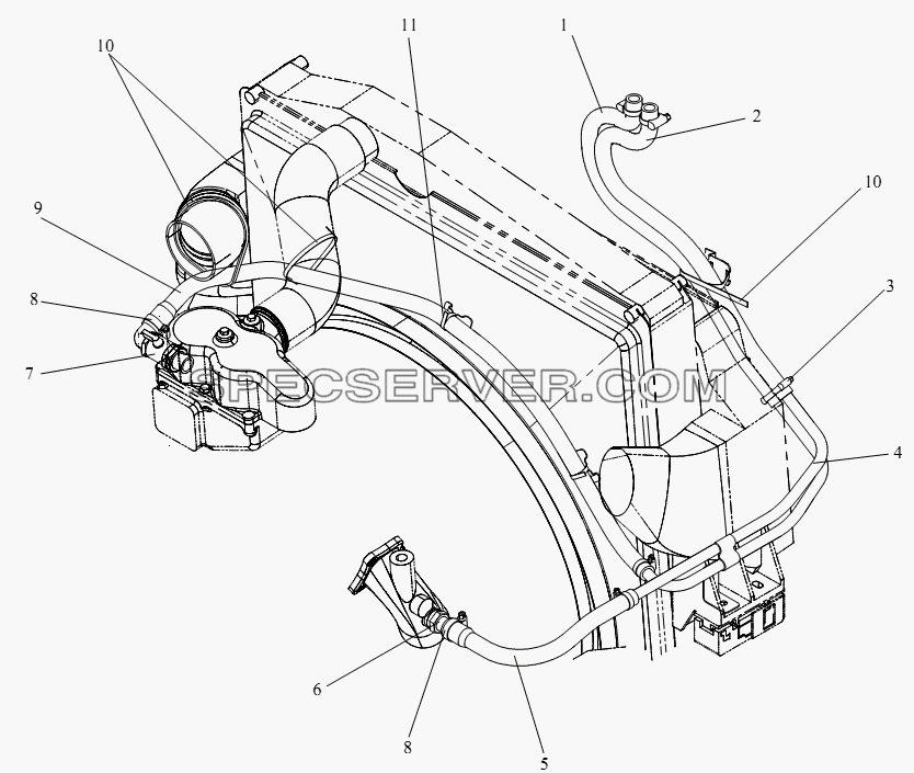 Трубопровод отопления для СА-4180 (P66K2A) (список запасных частей)