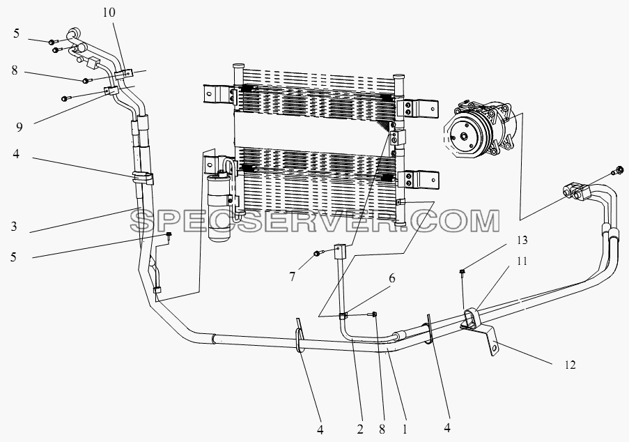 Фтортрубопровод для СА-4180 (P66K2A) (список запасных частей)