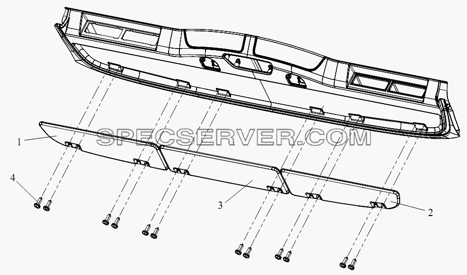 Передний противосолнечный козырек для СА-4180 (P66K2A) (список запасных частей)