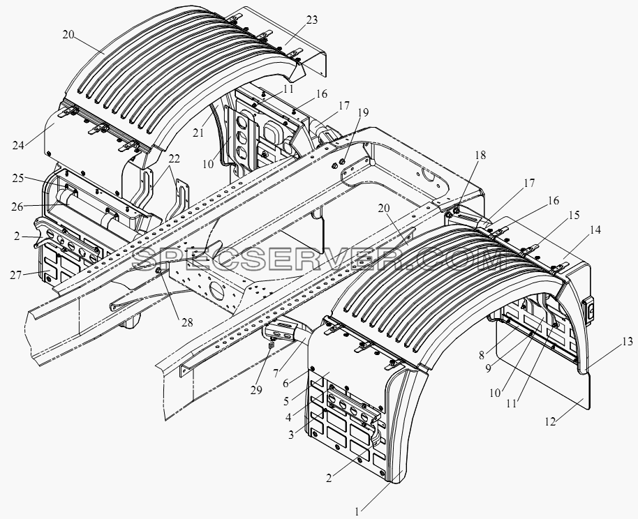 Заднее крыло для СА-4180 (P66K2A) (список запасных частей)