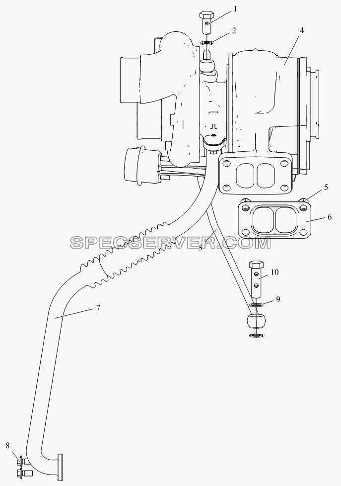 Система турбонаддува для СА-4180 (P66K2A) (список запасных частей)
