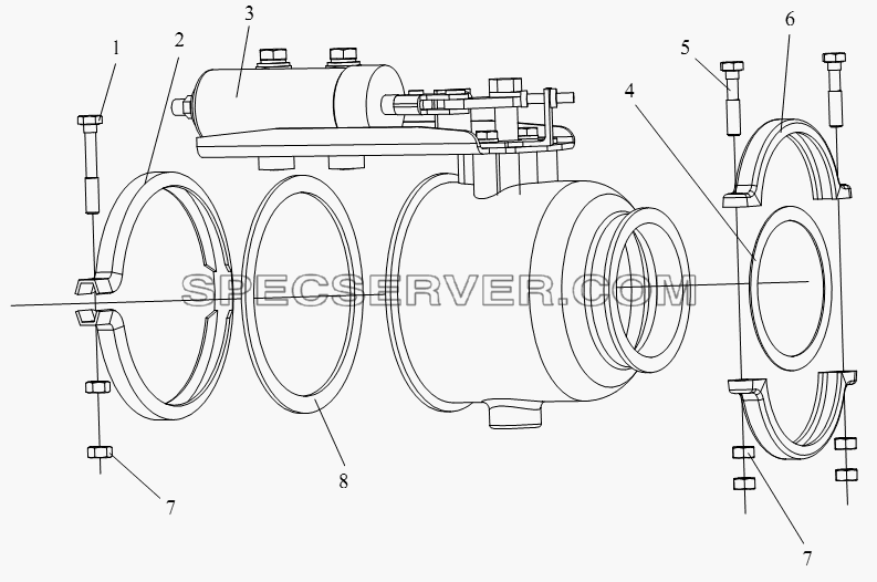 Выхлопной тормозной клапан для СА-4180 (P66K2A) (список запасных частей)