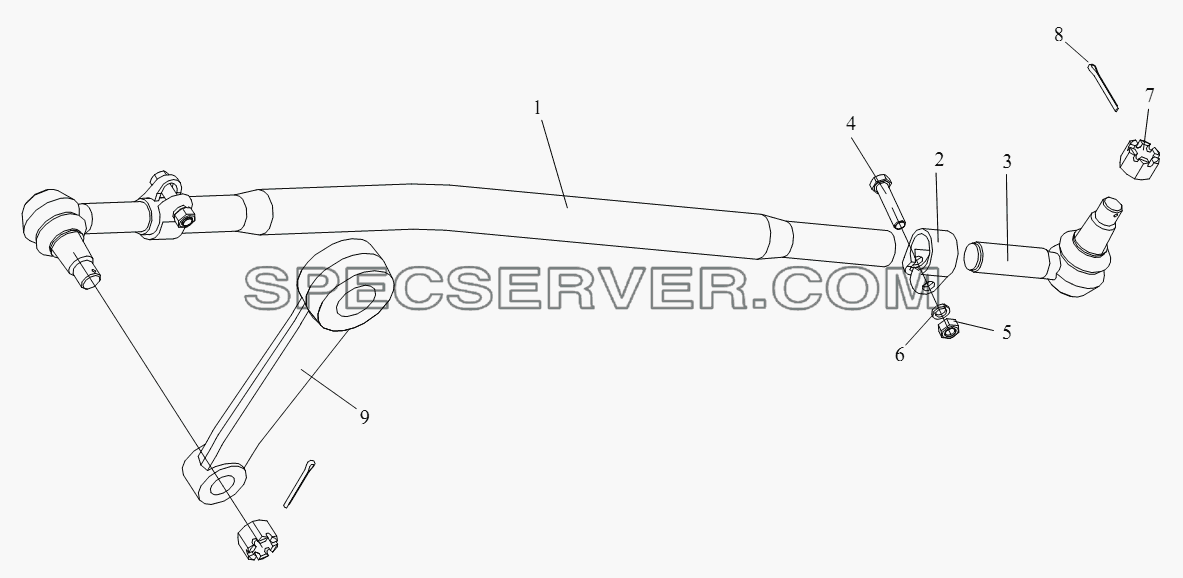 Передний рулевой продольный рычаг для СА-4180 (P66K2A) (список запасных частей)