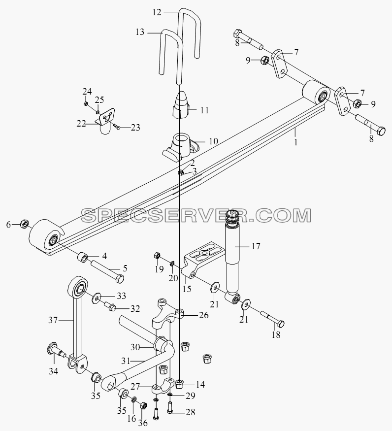Система передней подвески для СА-4180 (P66K2A) (список запасных частей)