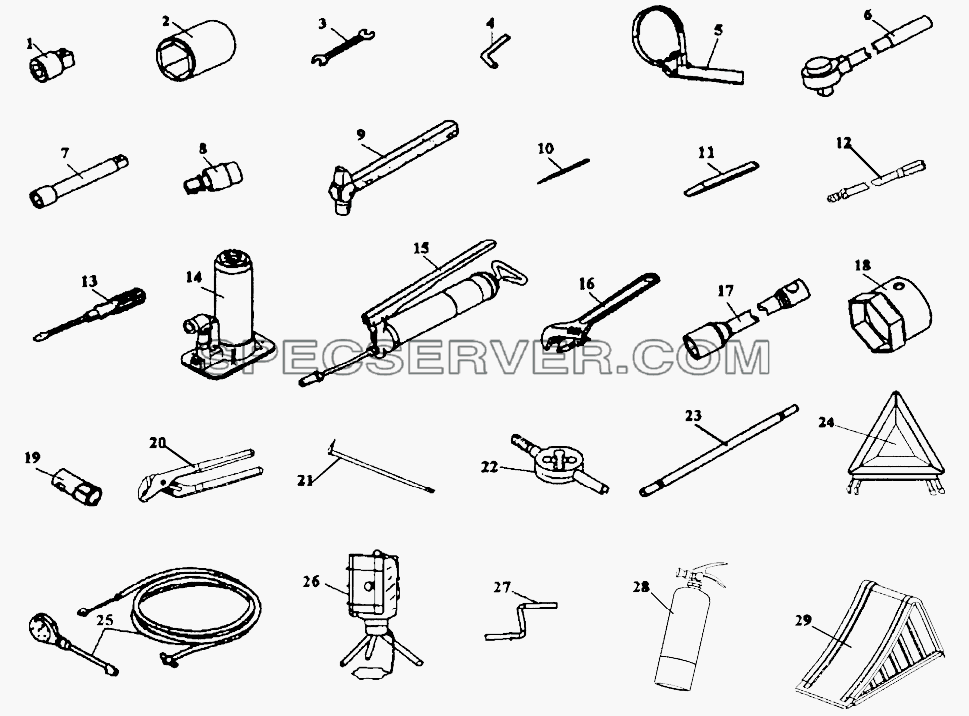 Сопроводительные инструменты для СА-4180 (P66K2A) (список запасных частей)