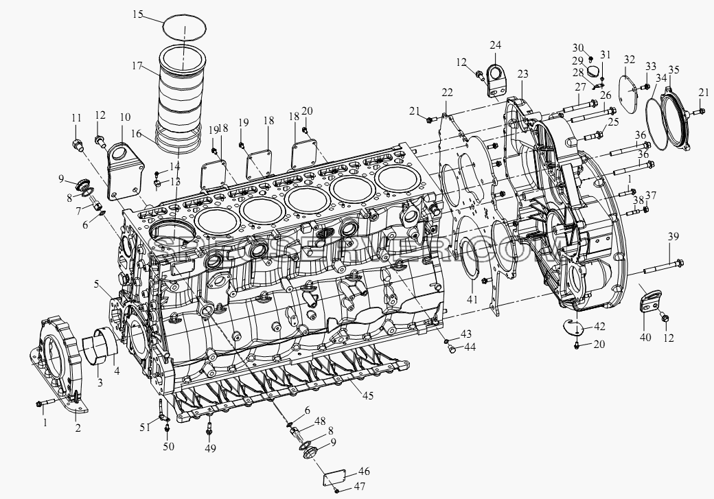 Блок блока-цилиндра для СА-4250 (P66K22T1A1EX) (список запасных частей)