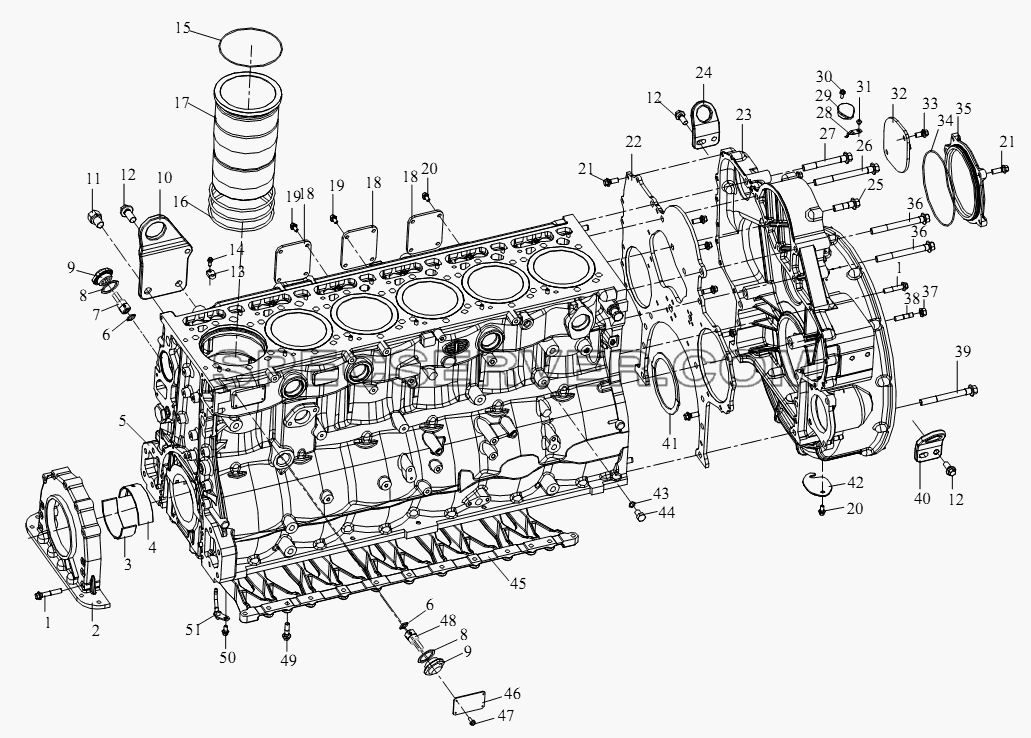 Блок-цилиндр в сборе для СА-4250 (P66K22T1A1EX) (список запасных частей)