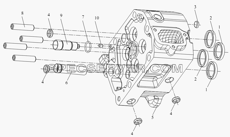 Крышка цилиндра для СА-4250 (P66K22T1A1EX) (список запасных частей)