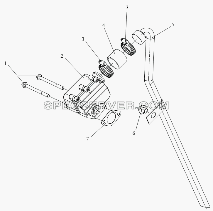Вентиляция картера для СА-4250 (P66K22T1A1EX) (список запасных частей)
