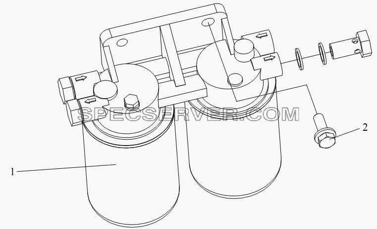 Топливный фильтр тонкой очистки для СА-4250 (P66K22T1A1EX) (список запасных частей)