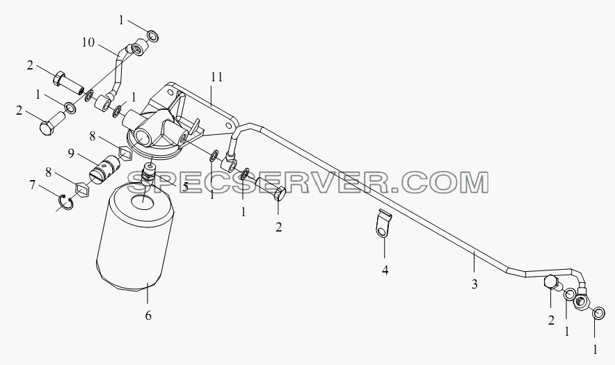 Водяной фильтр, трубопровод для СА-4250 (P66K22T1A1EX) (список запасных частей)