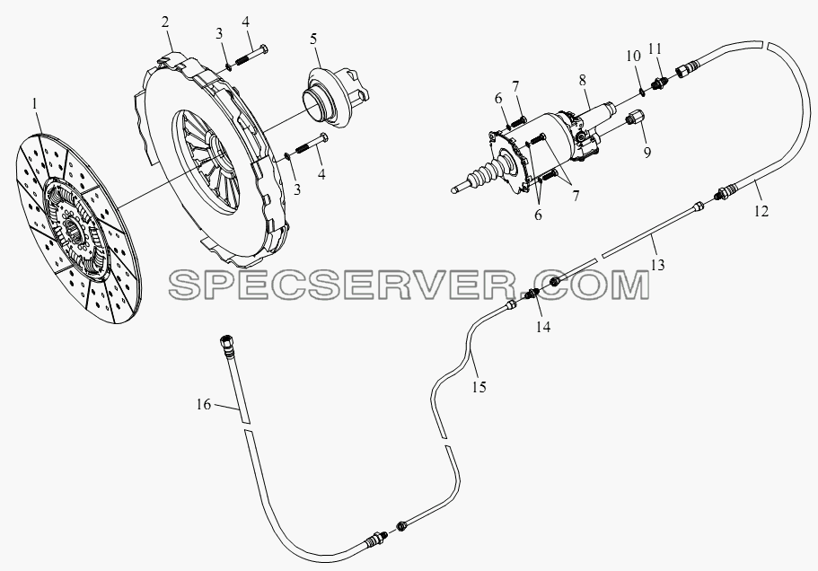 Сцепление (коробка передач ZF16S181) для СА-4250 (P66K22T1A1EX) (список запасных частей)