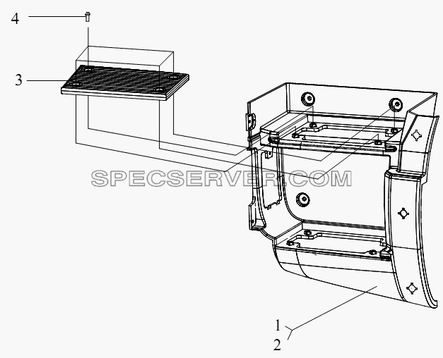 Ступенька и передний брызговик (I) для СА-4250 (P66K22T1A1EX) (список запасных частей)