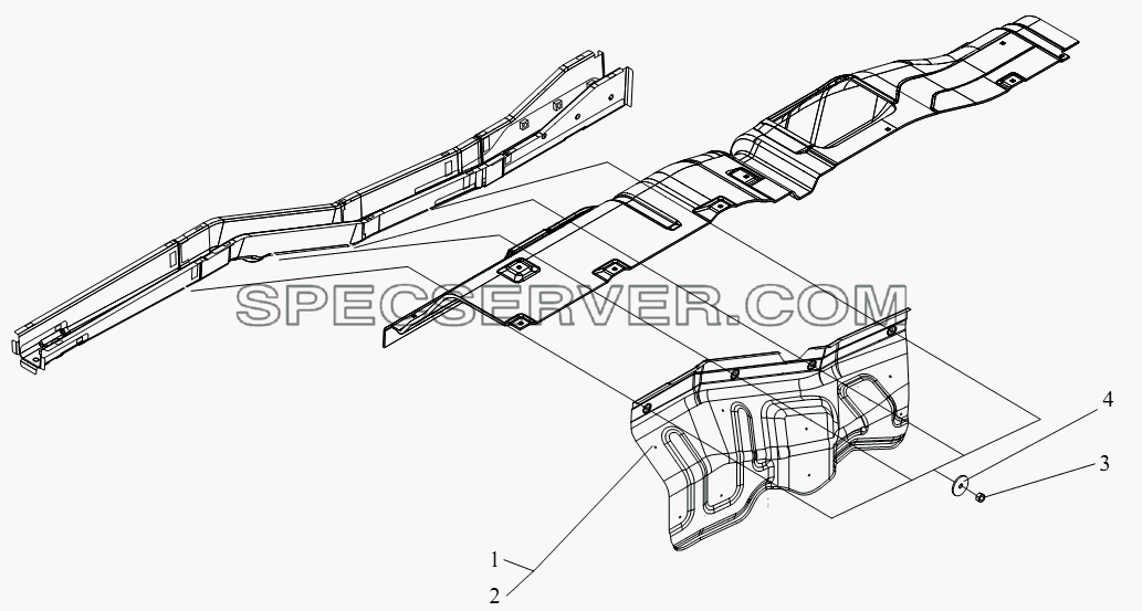 Боковой щиток двигателя для СА-4250 (P66K22T1A1EX) (список запасных частей)