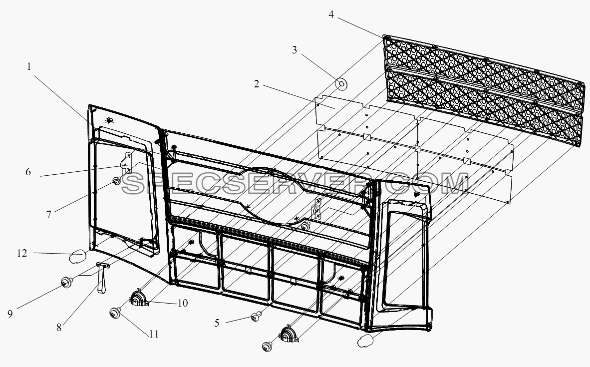Наружная пластина передней обшивки для СА-4250 (P66K22T1A1EX) (список запасных частей)