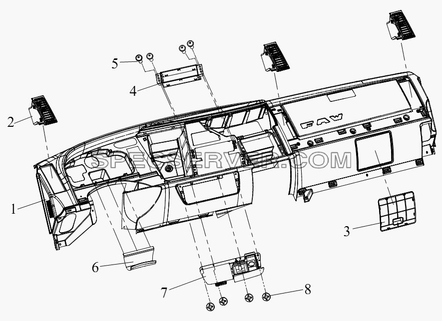 Блок приборной панели (II) для СА-4250 (P66K22T1A1EX) (список запасных частей)