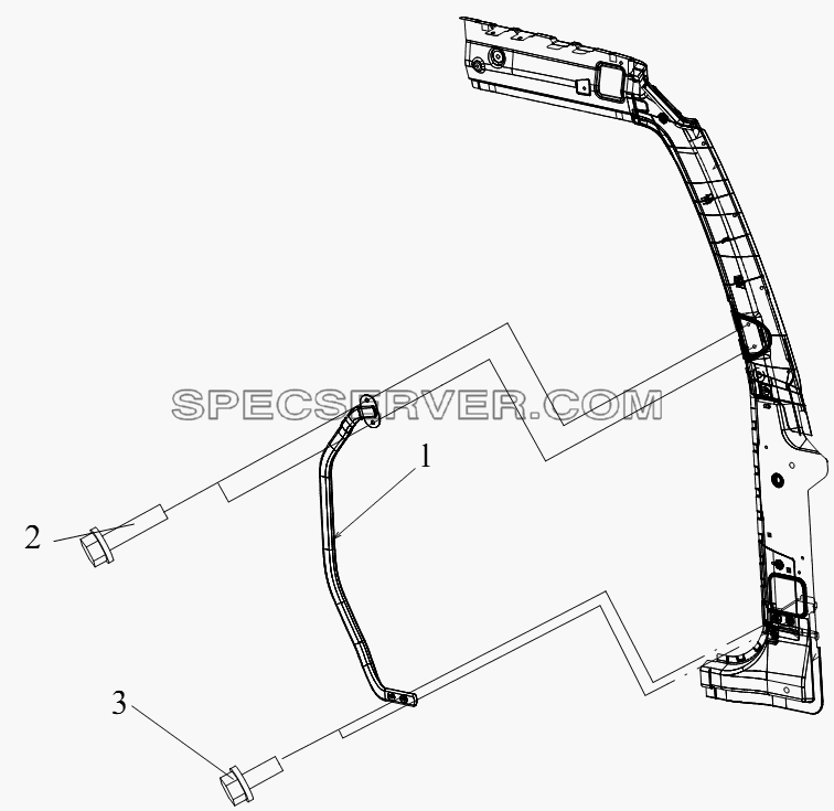 Передний поручень посадки для СА-4250 (P66K22T1A1EX) (список запасных частей)