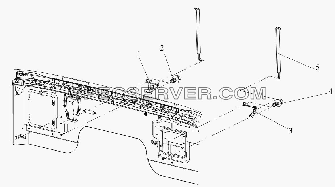 Воздушная пружина и стойка для СА-4250 (P66K22T1A1EX) (список запасных частей)