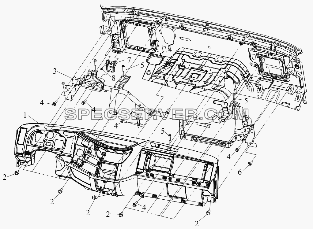 Блок приборной панели (V) для СА-4250 (P66K22T1A1EX) (список запасных частей)