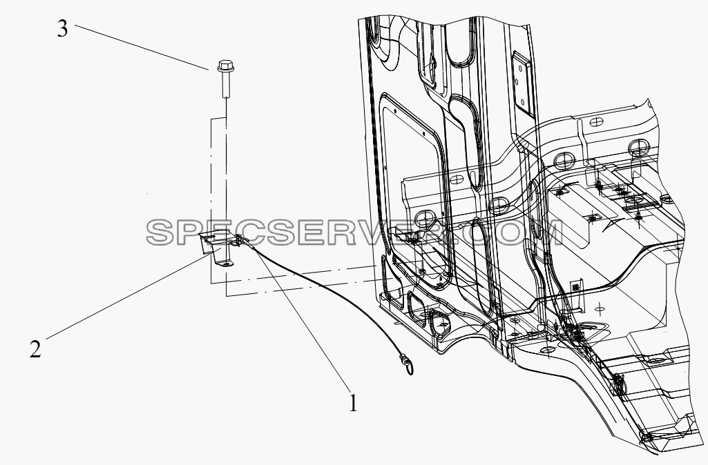 Замок инструментального ящика и оттяжка боковой обшивки для СА-4250 (P66K22T1A1EX) (список запасных частей)