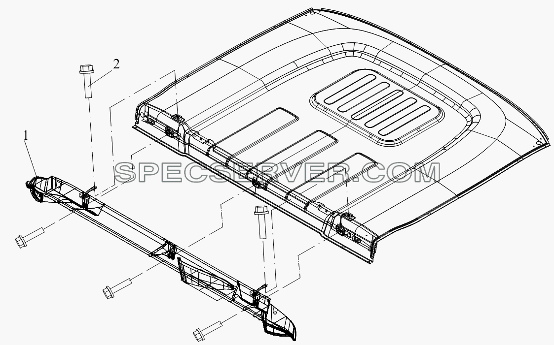 Обтекатель задней обшивки (плоская крыша) для СА-4250 (P66K22T1A1EX) (список запасных частей)