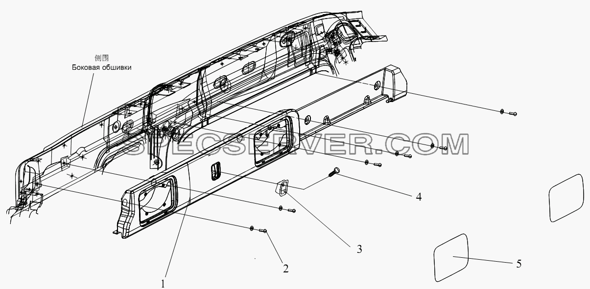 Блок облицовка крышки (II) (плоская крыша) для СА-4250 (P66K22T1A1EX) (список запасных частей)