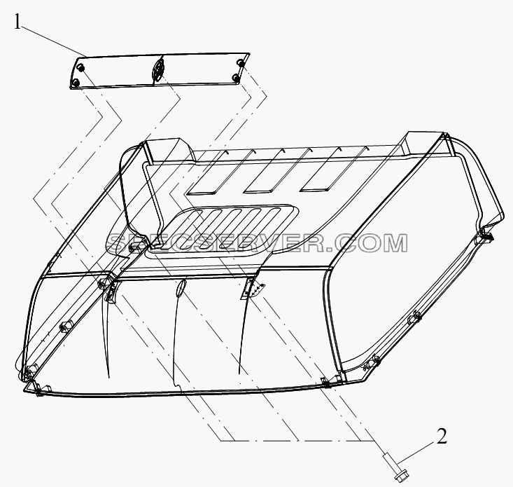 Верхний интерцептор (высокая крыша) для СА-4250 (P66K22T1A1EX) (список запасных частей)