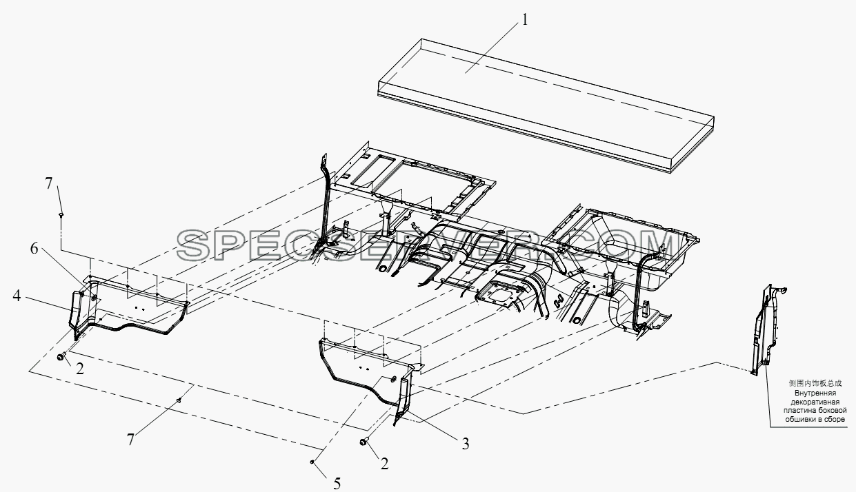 Блок нижнего спального места (II) для СА-4250 (P66K22T1A1EX) (список запасных частей)