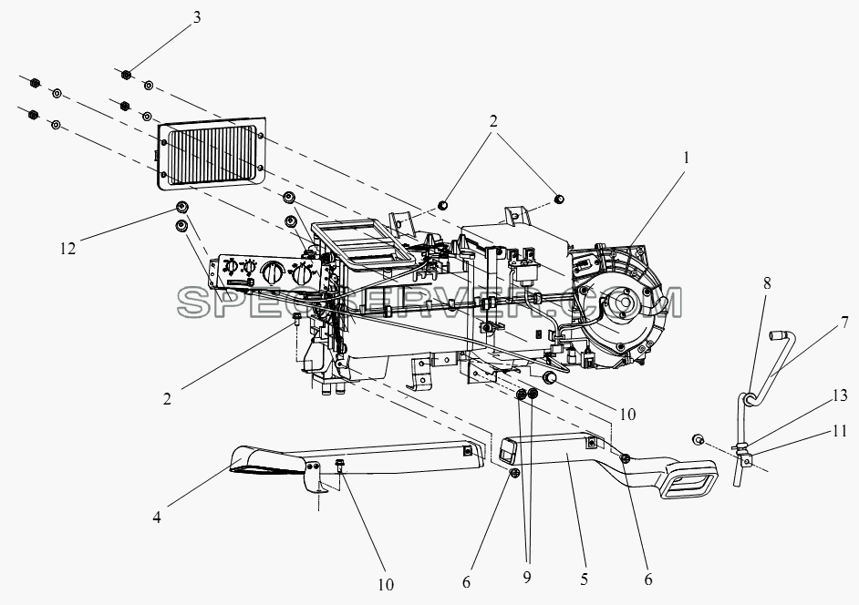 Кондиционерная установка для СА-4250 (P66K22T1A1EX) (список запасных частей)