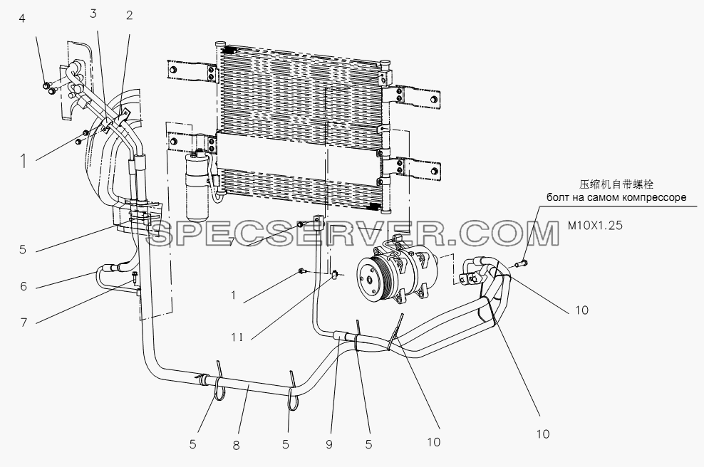 Фтортрубопровод для СА-4250 (P66K22T1A1EX) (список запасных частей)