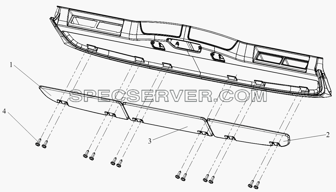 Блок противосолнечного козырька (I) для СА-4250 (P66K22T1A1EX) (список запасных частей)
