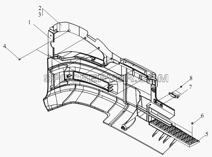 Передний бампер (I) для СА-4250 (P66K2T1A1EX) (список запасных частей)