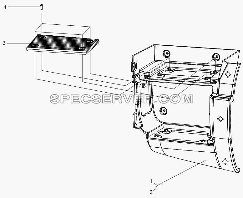 Ступенька и передний брызговик (I) для СА-4250 (P66K2T1A1EX) (список запасных частей)