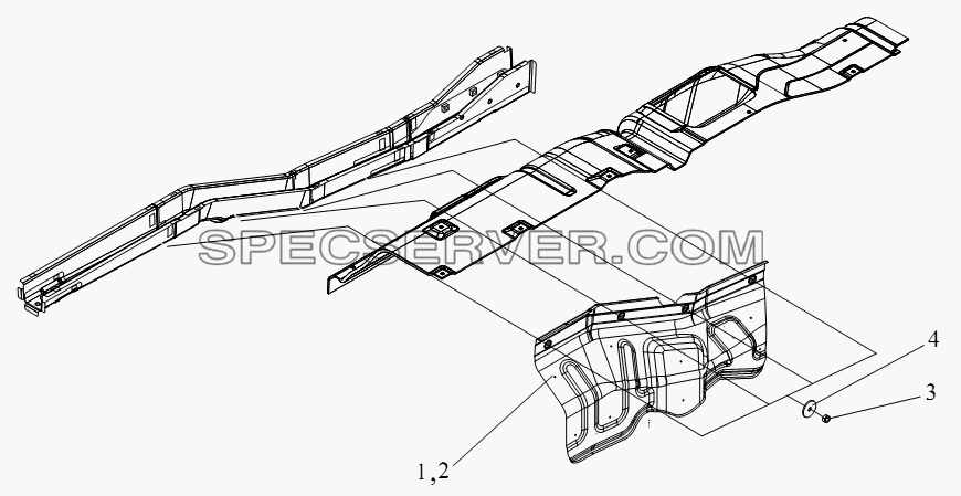 Боковой щиток двигателя для СА-4250 (P66K2T1A1EX) (список запасных частей)