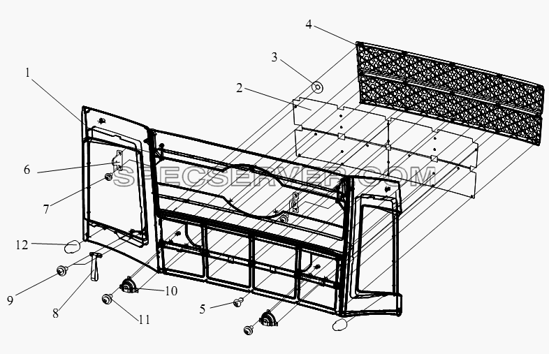 Наружная пластина передней обшивки для СА-4250 (P66K2T1A1EX) (список запасных частей)